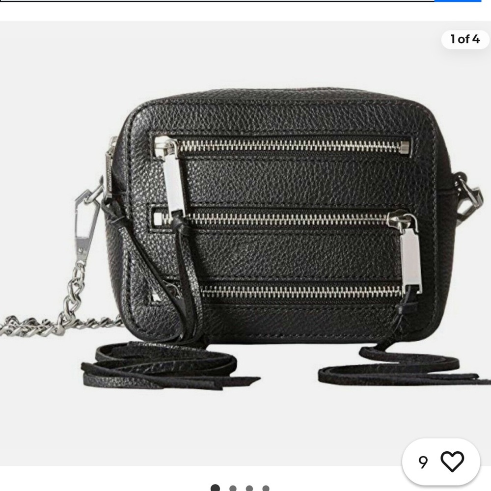 Rebecca Minkoff 3 zip black crossbody bag